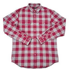 Banana Republic Shirt Men Size Large Slim Fit Quilted Gingham Button Down Casual